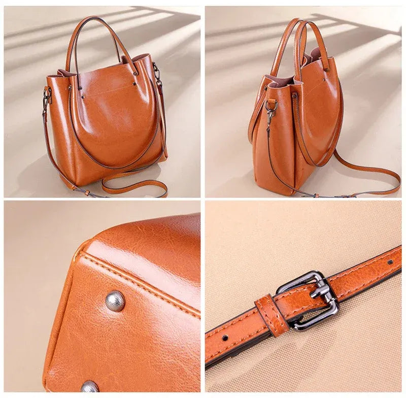 Bolsa Tote de Ombro Couro Legítimo MontPellier