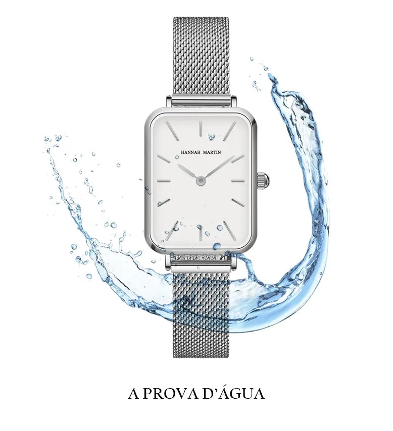 Relógio Aço Inoxidável Minimalist Square