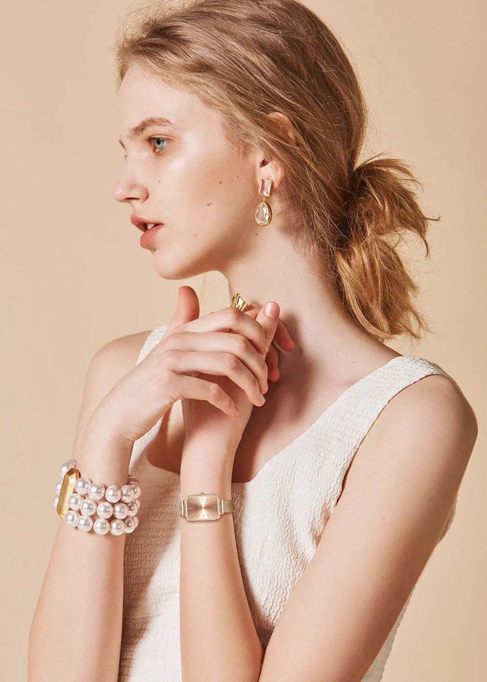 Relógio Aço Inoxidável Minimalist Square