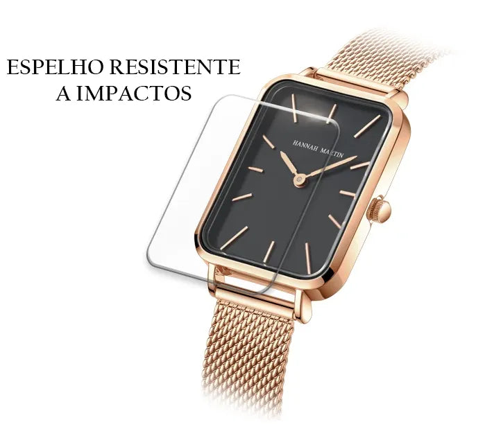 Relógio Aço Inoxidável Minimalist Square