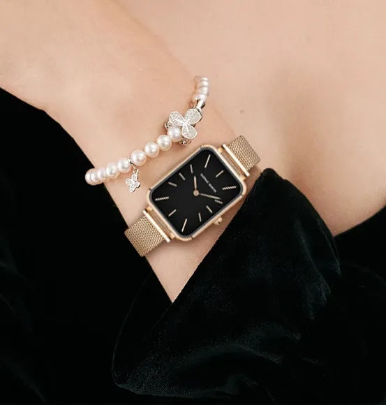 Relógio Aço Inoxidável Minimalist Square