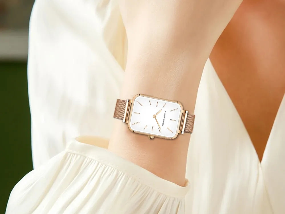 Relógio Aço Inoxidável Minimalist Square