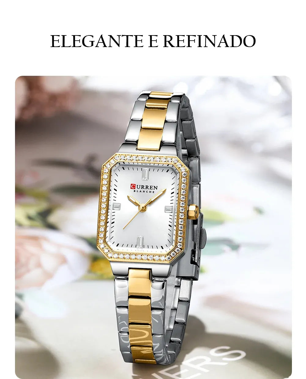 Relógio Aço Inoxidável Square