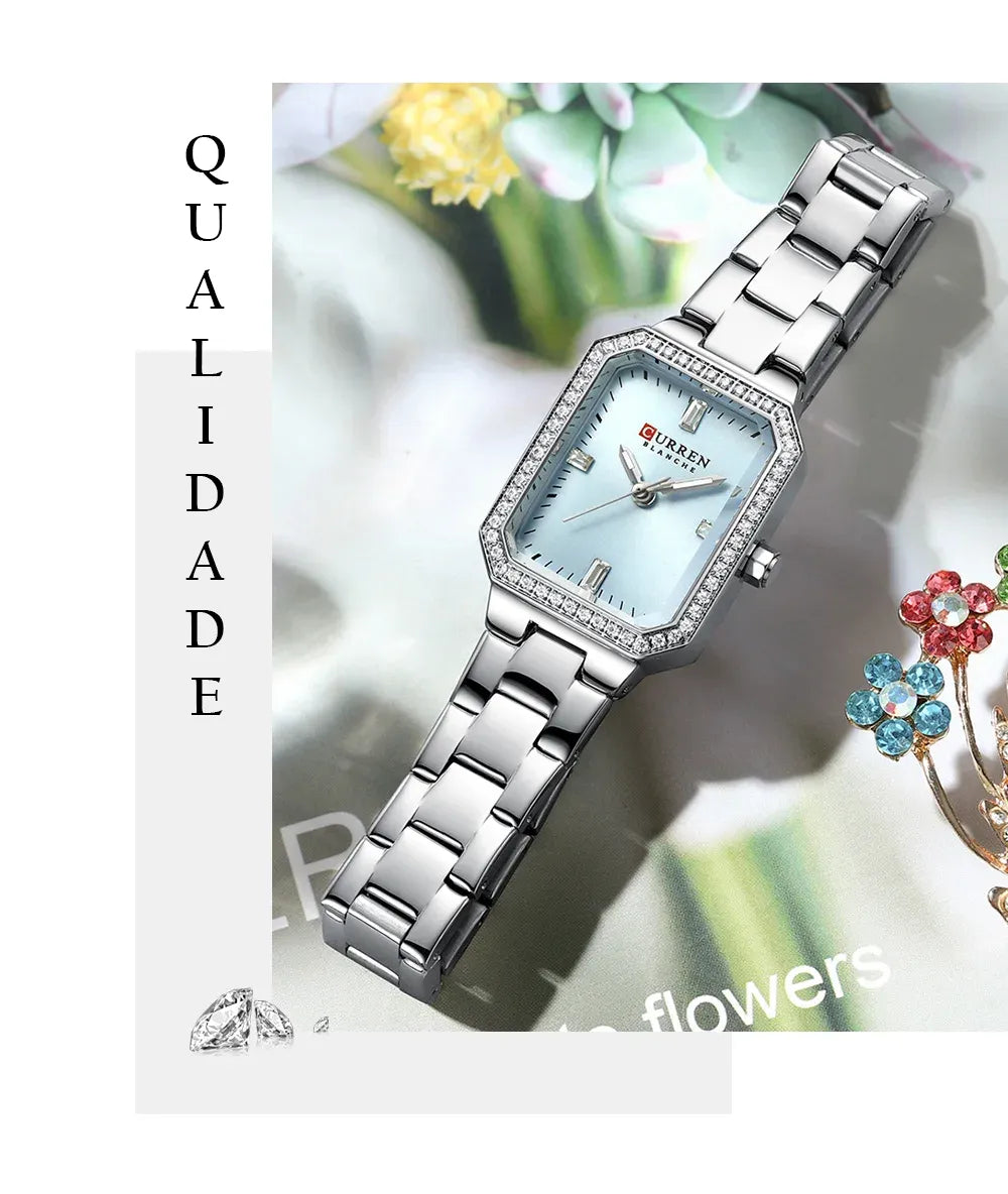 Relógio Aço Inoxidável Square