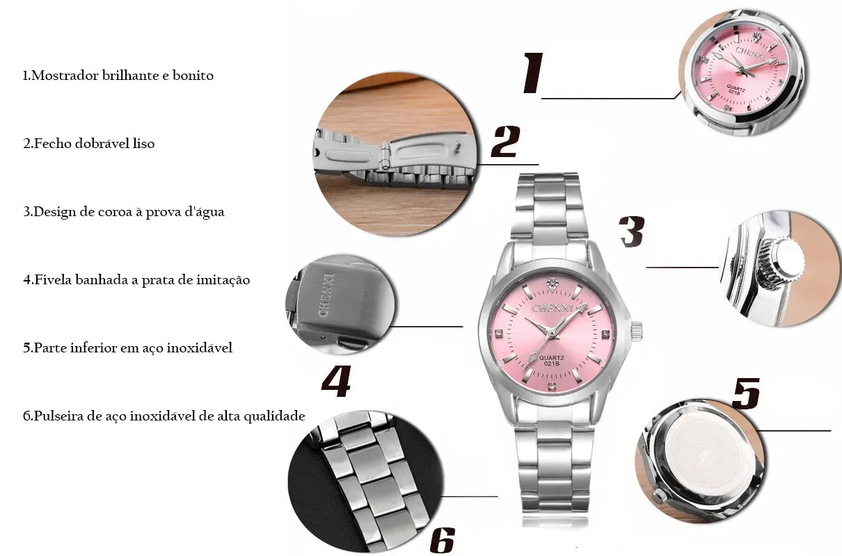 Relógio Aço Inoxidável Freedom