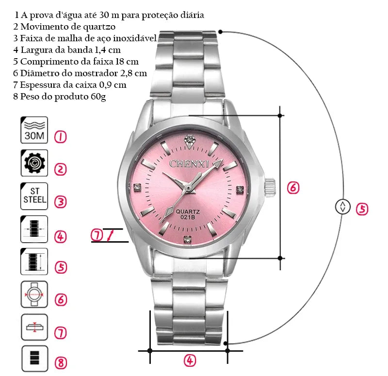 Relógio Aço Inoxidável Freedom