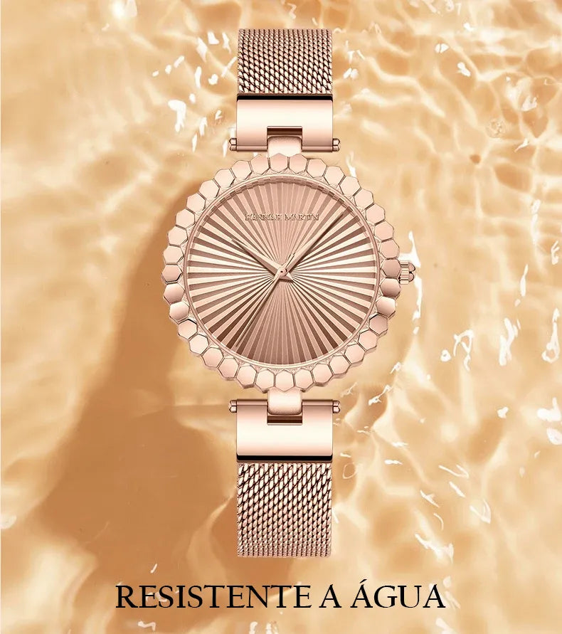 Relógio Aço Inoxidável Flower