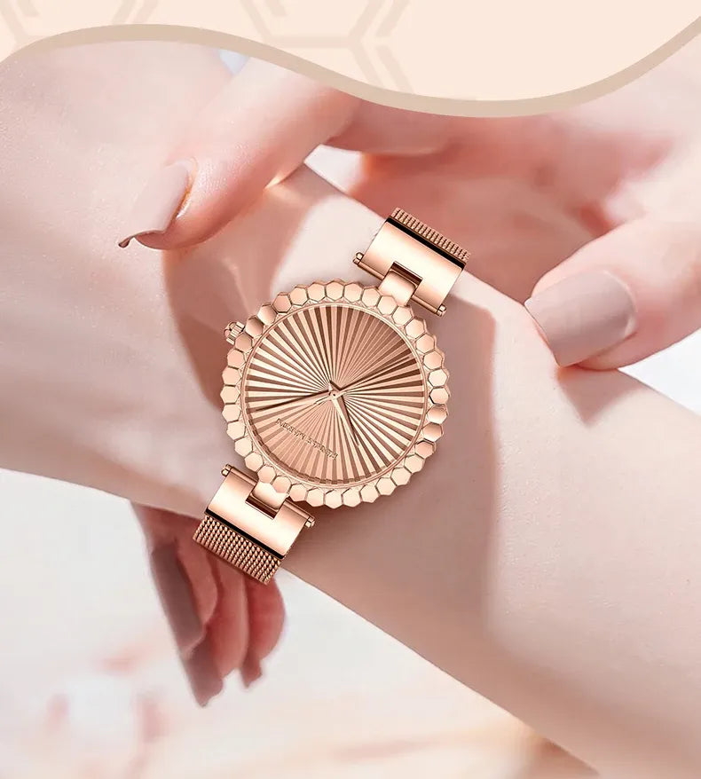 Relógio Aço Inoxidável Flower