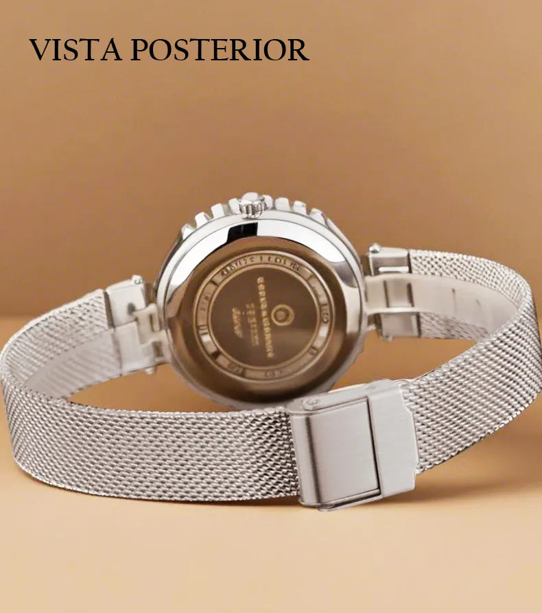 Relógio Aço Inoxidável Flower