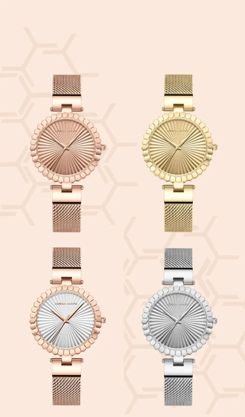 Relógio Aço Inoxidável Flower