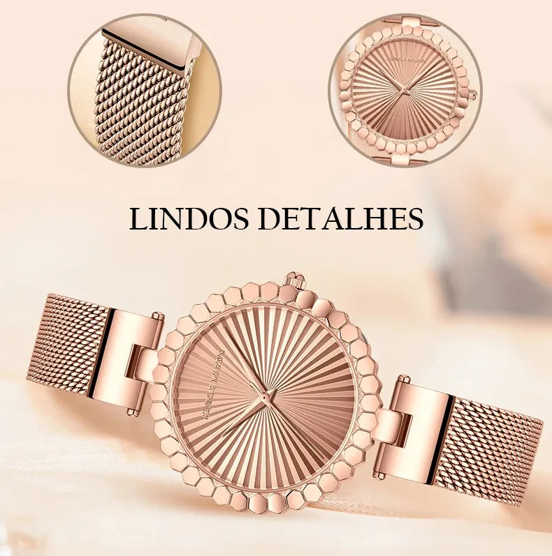 Relógio Aço Inoxidável Flower